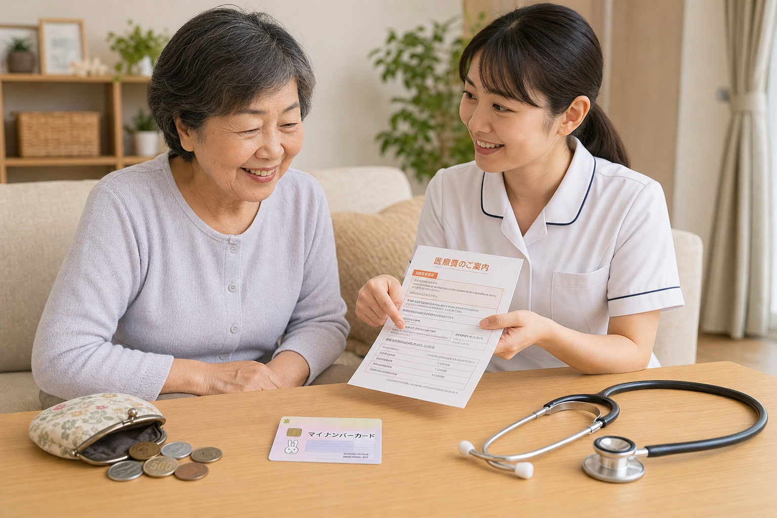 医療費のご案内」を説明する様子